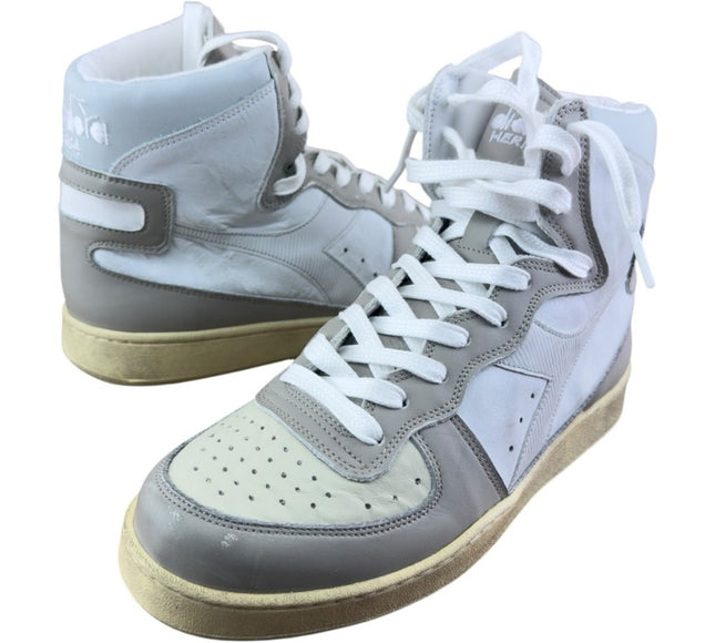Diadora Heritage Mi Basket Frame Used  Leather High-Top Sneakers