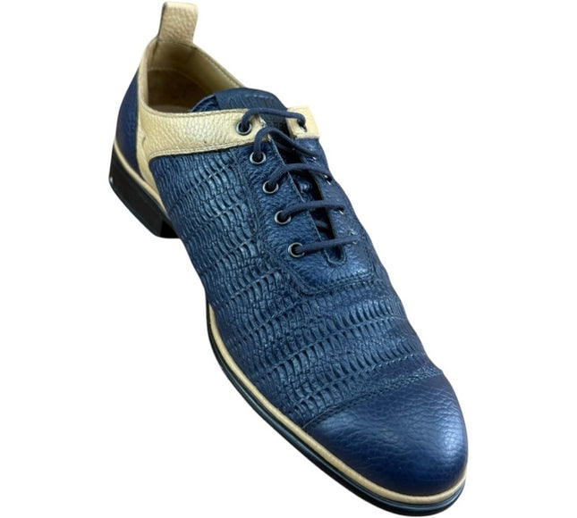 Galizio Torresi Men’s Blue  Leather Dress Shoes Oxford Size US 9|42 EU.