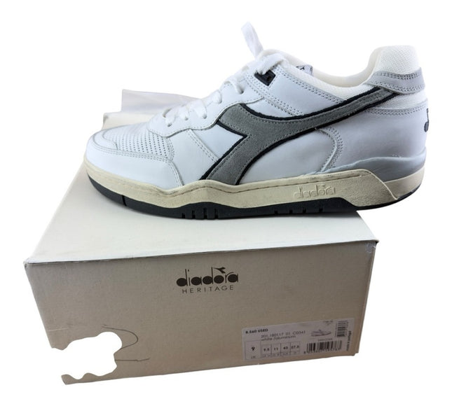 Diadora Men Heritage Mi Frame Used 'White ' Leather Sneakers