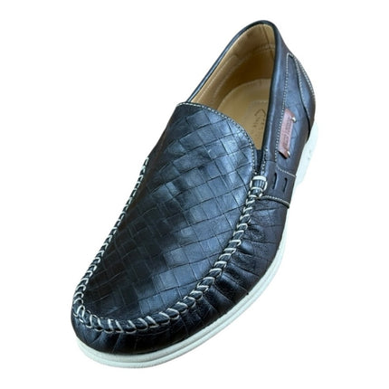 Galizio Torresi Men’s slip on Leather  navy Blue shoes loafers Size 8.5-9|42 EU.