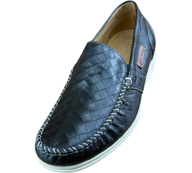 Galizio Torresi Men’s slip on Leather  navy Blue shoes loafers Size 8.5-9|42 EU.