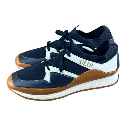 Galizio Torresi Men’s Designer blue  Leather Casual Sneakers size 9 42 EU.