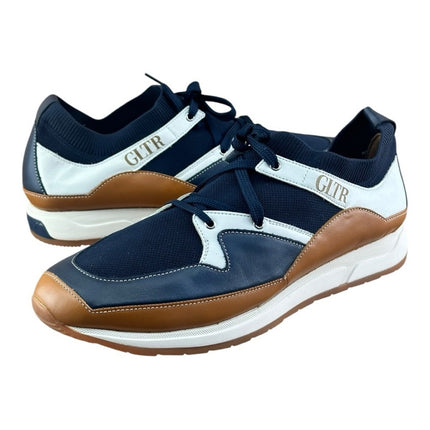 Galizio Torresi Men’s Designer blue  Leather Casual Sneakers size 9 42 EU.