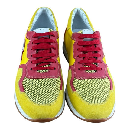 Galizio Torresi Men’s Designer Leather Casual Sneakers size 8.5-9|42 EU Yellow.