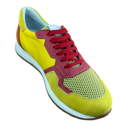 Galizio Torresi Men’s Designer Leather Casual Sneakers size 8.5-9|42 EU Yellow.