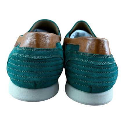 Galizio Torresi Men’s slip on Leather Green Brown shoes penny loafers.