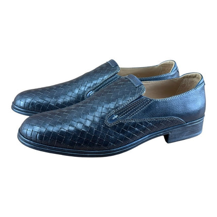Galizio Torresi Men’s slip on Leather  navy Blue shoes loafers Size 8.5/9|42 EU.