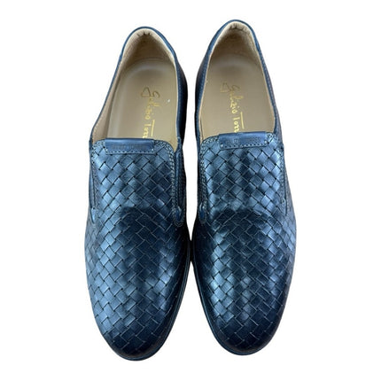 Galizio Torresi Men’s slip on Leather  navy Blue shoes loafers Size 8.5/9|42 EU.