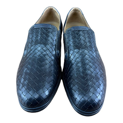 Galizio Torresi Men’s slip on Leather  navy Blue shoes loafers Size 8.5/9|42 EU.