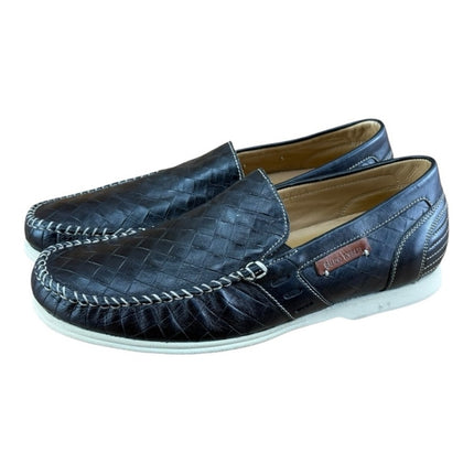 Galizio Torresi Men’s slip on Leather  navy Blue shoes loafers Size 8.5-9|42 EU.