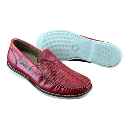 Galizio Torresi  Men Loafer slip-on Leather Red.