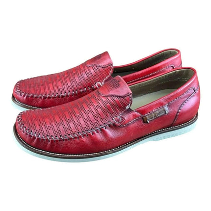 Galizio Torresi  Men Loafer slip-on Leather Red.