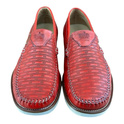 Galizio Torresi  Men Loafer slip-on Leather Red.
