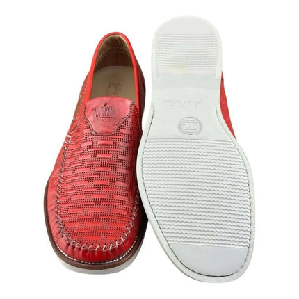 Galizio Torresi  Men Loafer slip-on Leather Red.