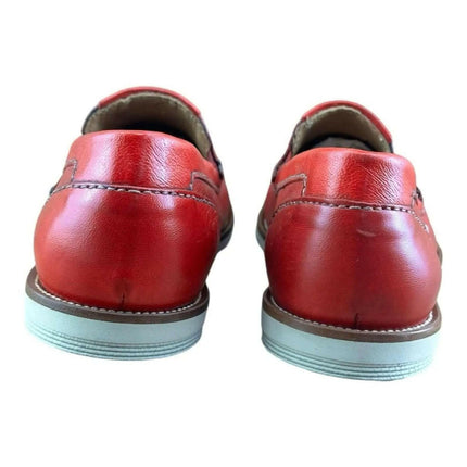 Galizio Torresi  Men Loafer slip-on Leather Red.