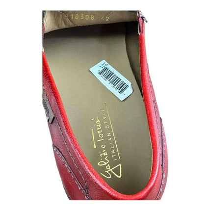 Galizio Torresi  Men Loafer slip-on Leather Red.