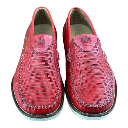 Galizio Torresi  Men Loafer slip-on Leather Red.