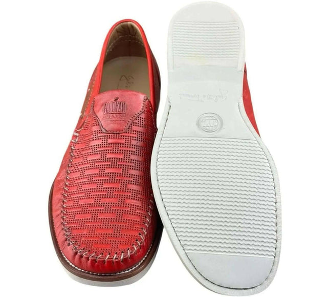 Galizio Torresi  Men Loafer slip-on Leather Red.