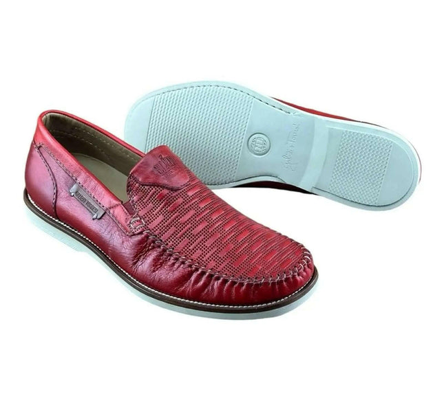 Galizio Torresi  Men Loafer slip-on Leather Red.
