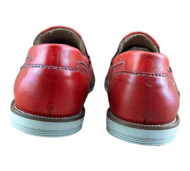 Galizio Torresi  Men Loafer slip-on Leather Red.