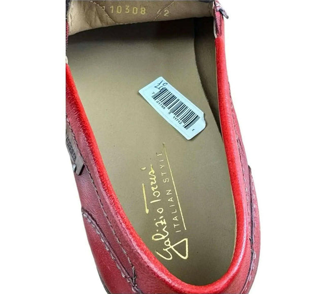 Galizio Torresi  Men Loafer slip-on Leather Red.