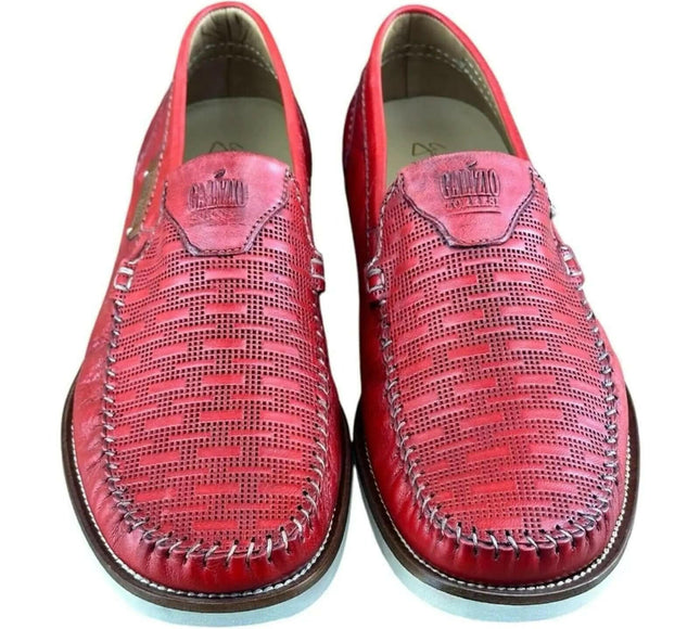 Galizio Torresi  Men Loafer slip-on Leather Red.