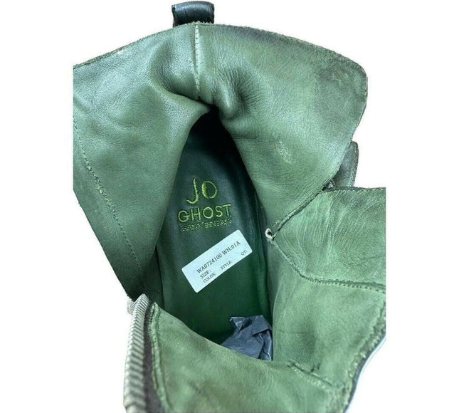 Jo Ghost Men Shoes Green Calf-SKIN LEATHER BOOT.