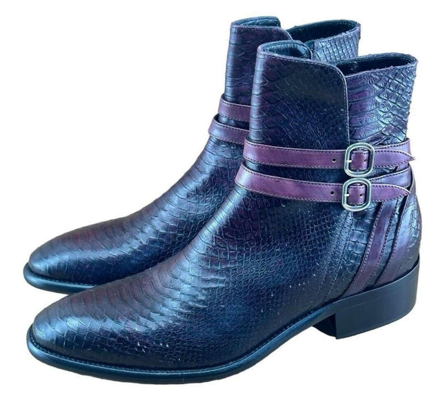 Jo Ghost Croc-Embossed Men Chelsea  Boots.