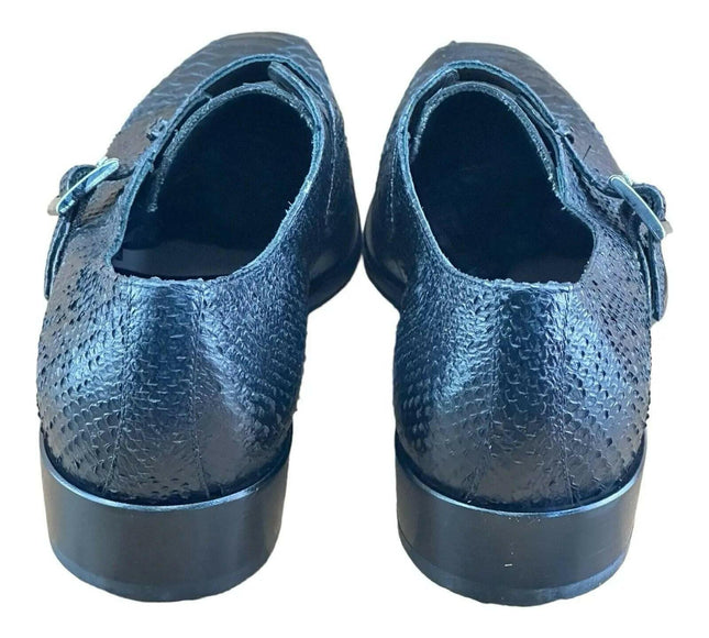 Jo Ghost Croc Embossed Monk Shoes Men.