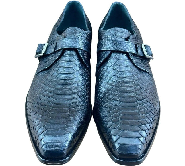 Jo Ghost Croc Embossed Monk Shoes Men.
