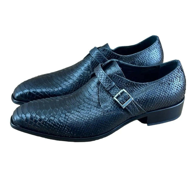 Jo Ghost Croc Embossed Monk Shoes Men.