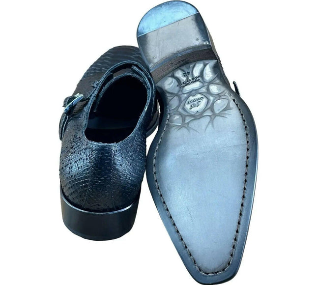 Jo Ghost Croc Embossed Monk Shoes Men.
