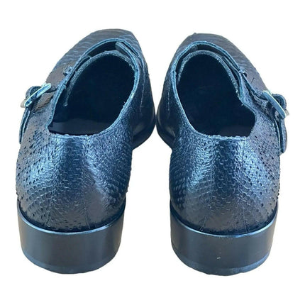 Jo Ghost Croc Embossed Monk Shoes Men.