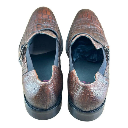 Jo Ghost  Men Croc-Embossed Monk Shoes.