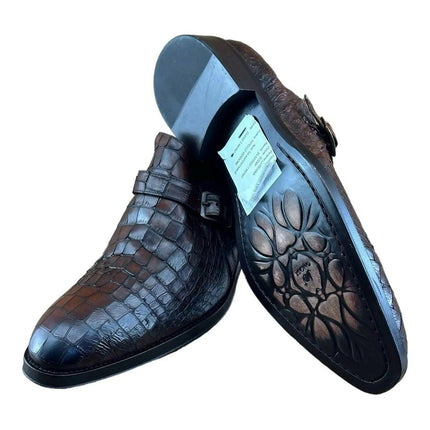 Jo Ghost  Men Croc-Embossed Monk Shoes.