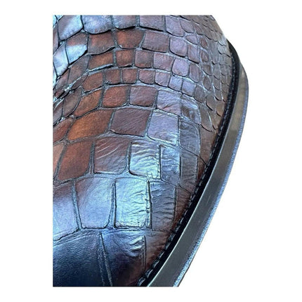 Jo Ghost  Men Croc-Embossed Monk Shoes.