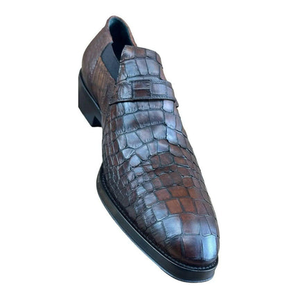 Jo Ghost  Men Croc-Embossed Monk Shoes.