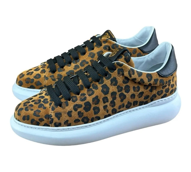 John Galliano Oversized  leopard Cuoio Sneaker Women.