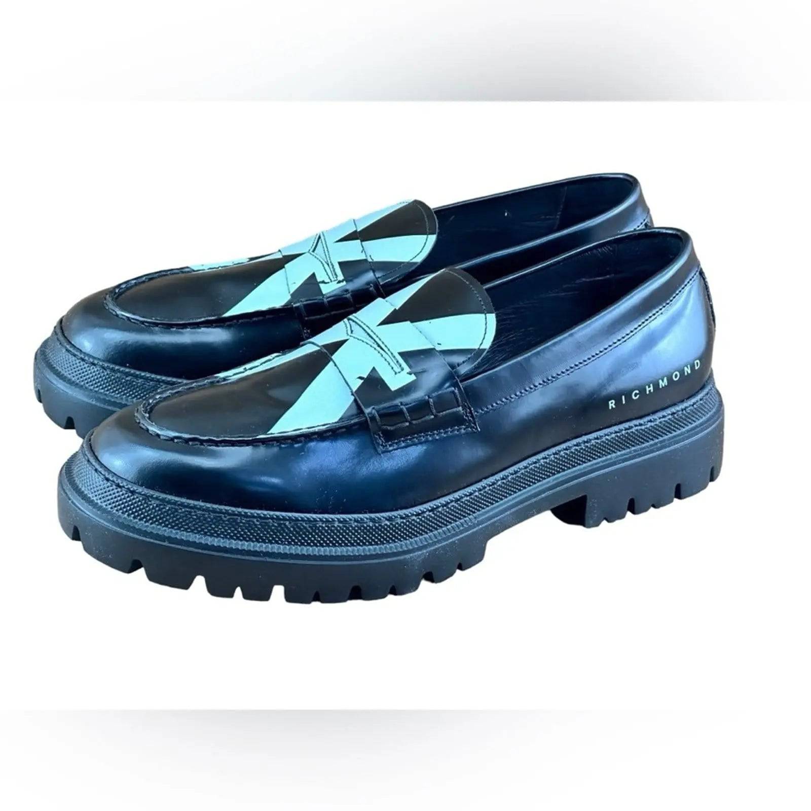 JOHN RICHMOND England flag Penny Loafers  Men.