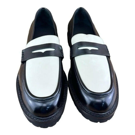 KOIO Arezzo Black White Penny Loafers Men.