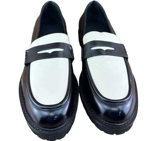 KOIO Arezzo Black White Penny Loafers Men.