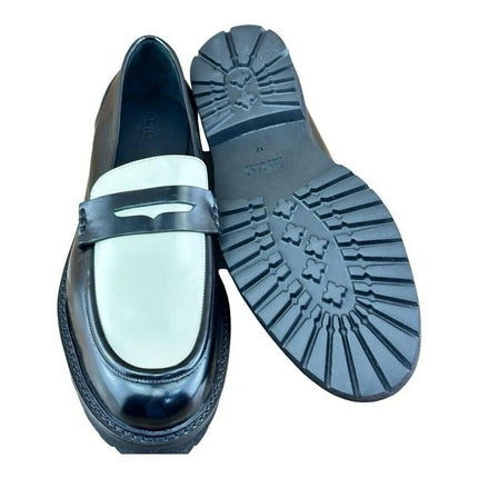 KOIO Arezzo Black White Penny Loafers Men.