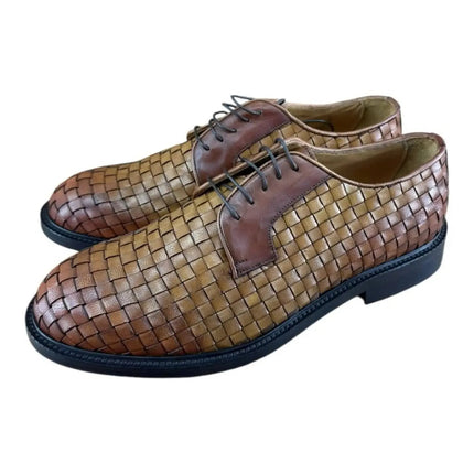 MR. COBBLER Luxury  Square Brown  Shoes Oxfords.