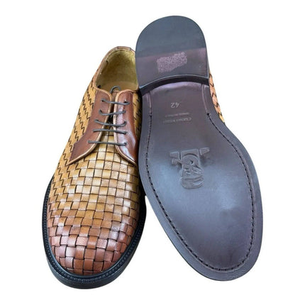 MR. COBBLER Luxury  Square Brown  Shoes Oxfords.