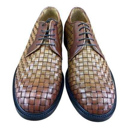 MR. COBBLER Luxury  Square Brown  Shoes Oxfords.