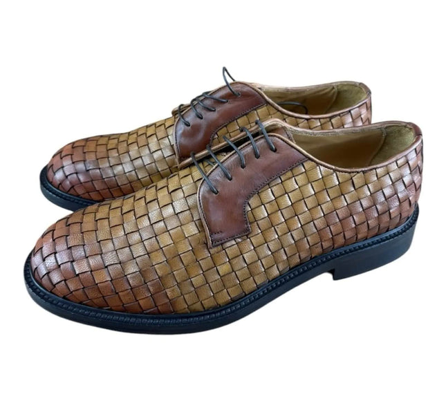 MR. COBBLER Luxury  Square Brown  Shoes Oxfords.