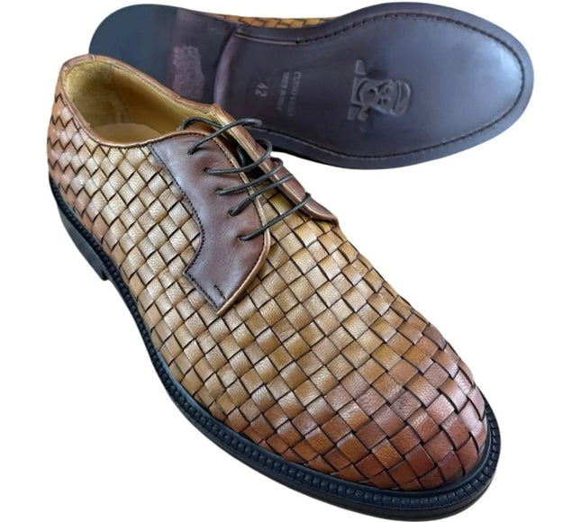 MR. COBBLER Luxury  Square Brown  Shoes Oxfords.
