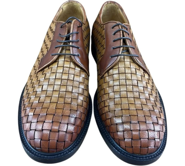MR. COBBLER Luxury  Square Brown  Shoes Oxfords.