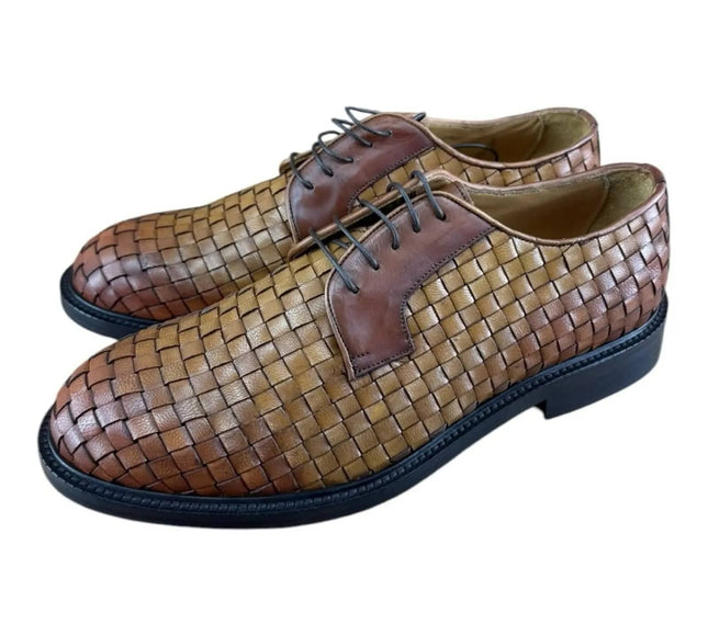 MR. COBBLER Luxury  Square Brown  Shoes Oxfords.