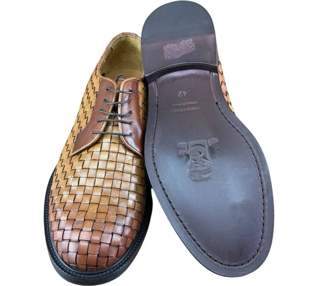 MR. COBBLER Luxury  Square Brown  Shoes Oxfords.